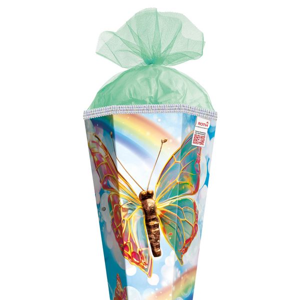 Produktbild: Motivschult&uuml;te, Rainbow Butterfly, 85 cm, Soundmodul, Glitzerborte