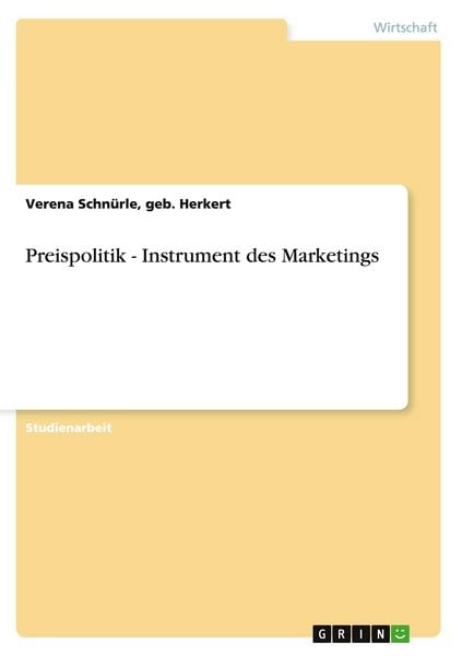 Produktbild: Preispolitik - Instrument des Marketings