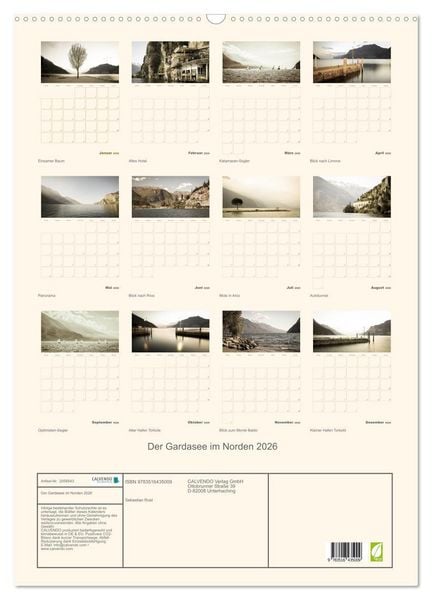 Produktbild: Der Gardasee im Norden 2026 (Wandkalender 2026 DIN A2 hoch), CALVENDO Monatskalender