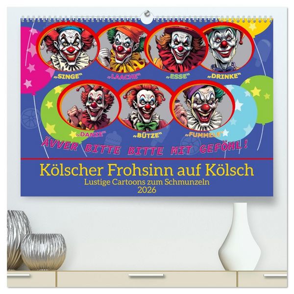 Produktbild: K&ouml;lscher Frohsinn auf K&ouml;lsch (hochwertiger Premium Wandkalender 2026 DIN A2 quer), Kunstdruck in Hochglanz