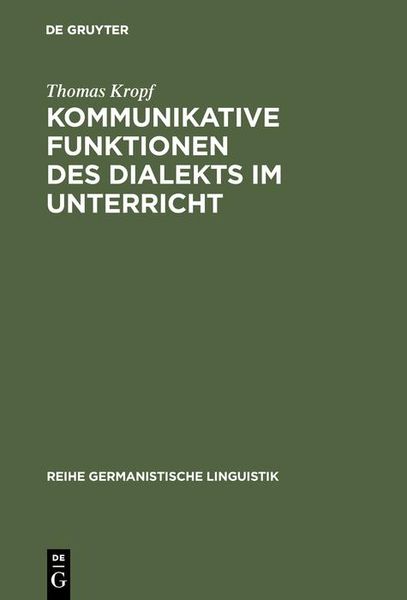 Produktbild: Kommunikative Funktionen des Dialekts im Unterricht