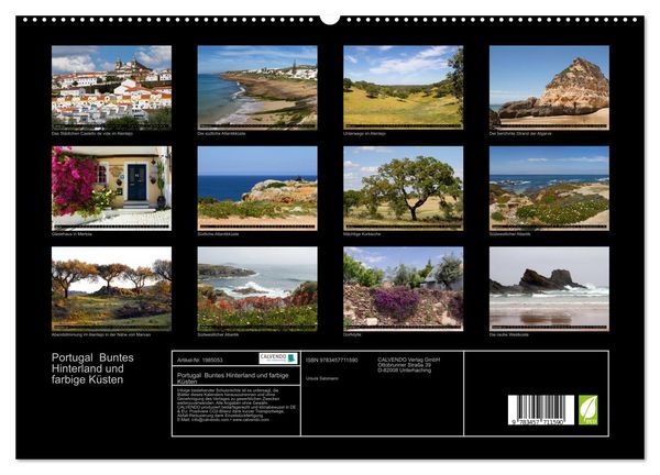 Produktbild: Portugal Buntes Hinterland und farbige K&uuml;sten (hochwertiger Premium Wandkalender 2026 DIN A2 quer), Kunstdruck in Hochglanz