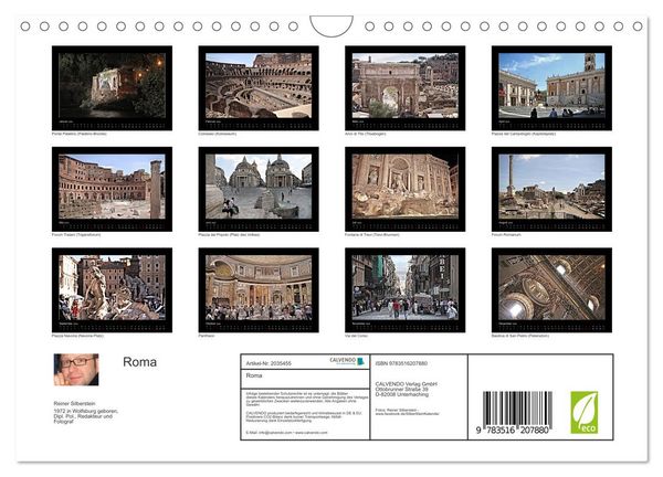 Produktbild: Roma (Wandkalender 2026 DIN A4 quer), CALVENDO Monatskalender
