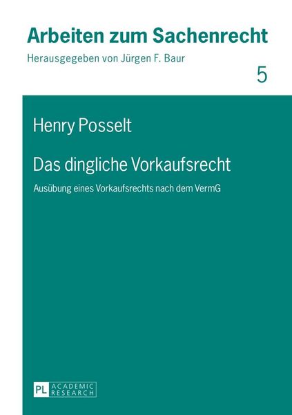 Produktbild: Das dingliche Vorkaufsrecht
