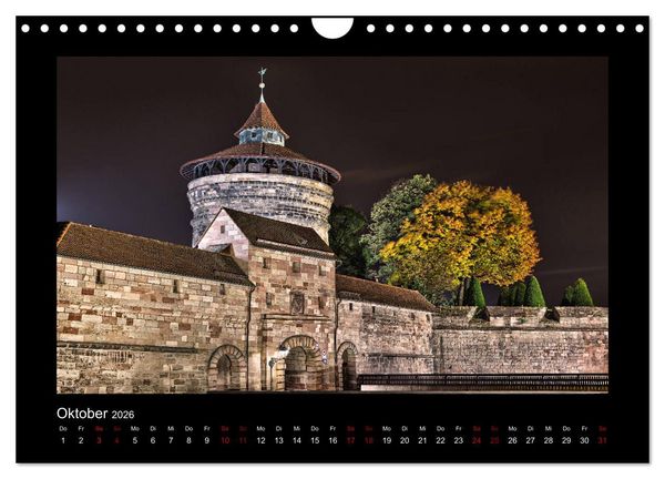Produktbild: N&uuml;rnberg - Die Altstadt bei Nacht (Wandkalender 2026 DIN A4 quer), CALVENDO Monatskalender