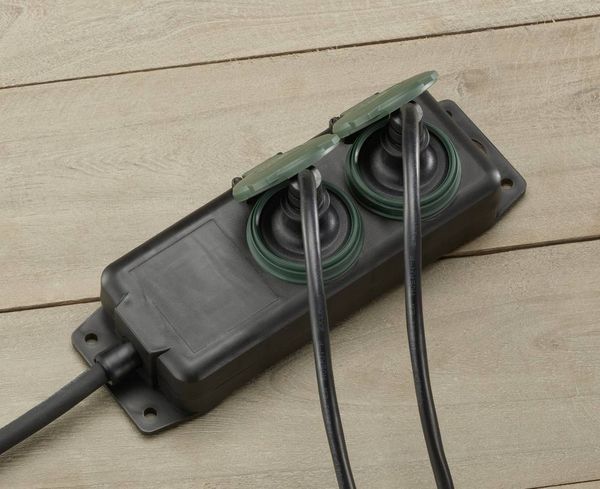 Produktbild: Sygonix SY-5145338 Steckdosenleiste Schwarz, Gr&uuml;n Schutzkontakt 1St.
