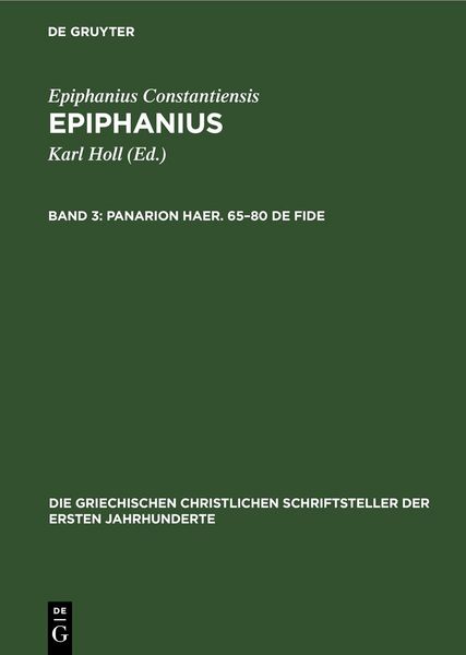 Produktbild: Panarion Haer. 65&ndash;80 De Fide