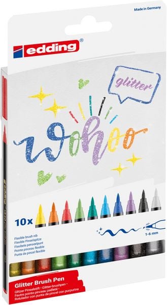 Produktbild: edding 1340 glitzer Pinselstift 10er Set