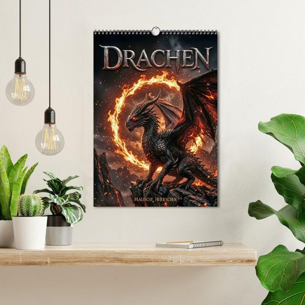 Produktbild: Drachen - Magische Herrscher, Dark‑Fantasy Wandkalender (Wandkalender 2027 DIN A3 hoch), CALVENDO Monatskalender