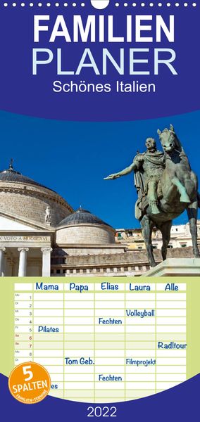 Produktbild: Familienplaner Sch&ouml;nes Italien (Wandkalender 2022 , 21 cm x 45 cm, hoch)
