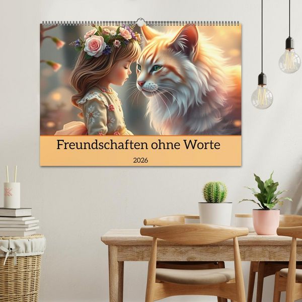 Produktbild: Freundschaften ohne Worte (Wandkalender 2026 DIN A2 quer), CALVENDO Monatskalender