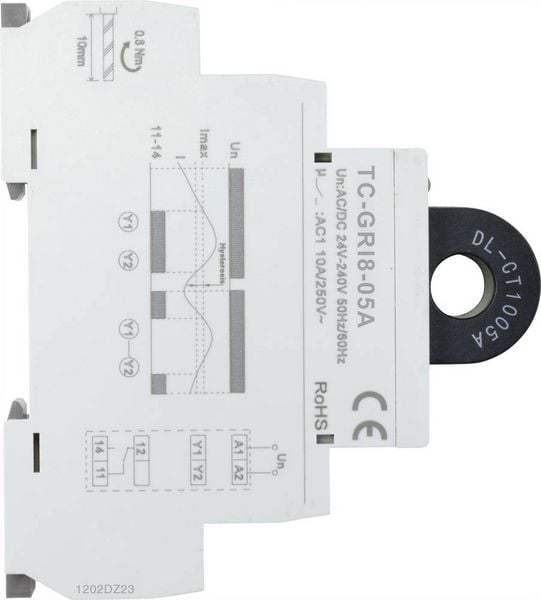 Produktbild: TRU COMPONENTS Strom&uuml;berwachungsrelais GRI8-05A Strom