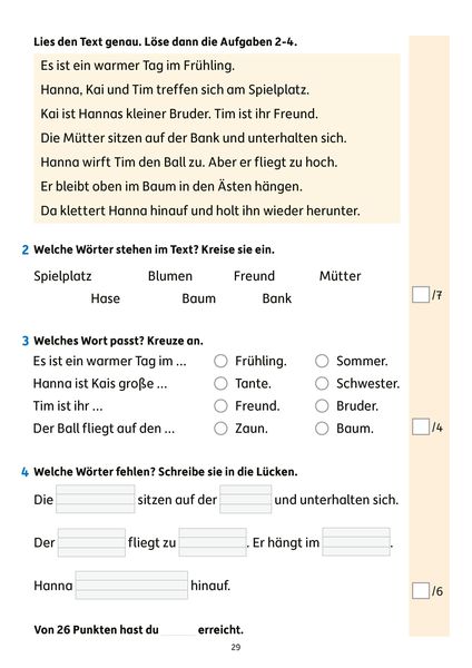 Produktbild: &Uuml;bungsheft mit Lesetests in Deutsch 1. Klasse