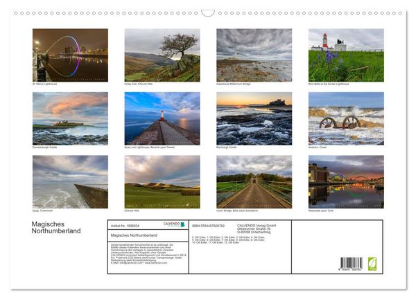 Produktbild: Magisches Northumberland (Wandkalender 2026 DIN A2 quer), CALVENDO Monatskalender