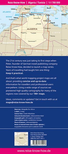 Produktbild: Reise Know-How Landkarte Algerien, Tunesien | Algeria, Tunisia (1:1.700.000)