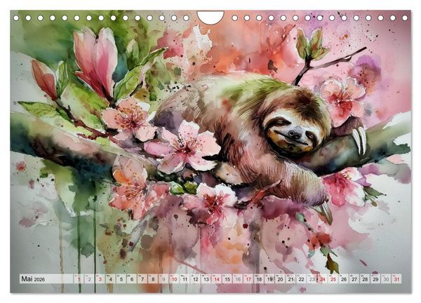 Produktbild: Faultiere, ein Leben in Zeitlupe (Wandkalender 2026 DIN A4 quer), CALVENDO Monatskalender