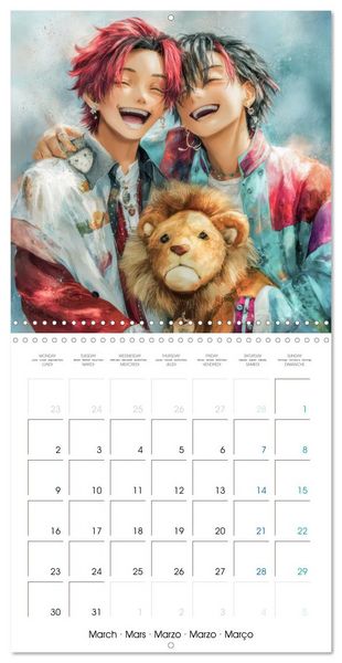 Produktbild: Des peluches - Inspir&eacute;es du style Manga (Calendrier mural carr&eacute; 2026 30x30 cm) Calendrier double avec une page pour vos prises de notes