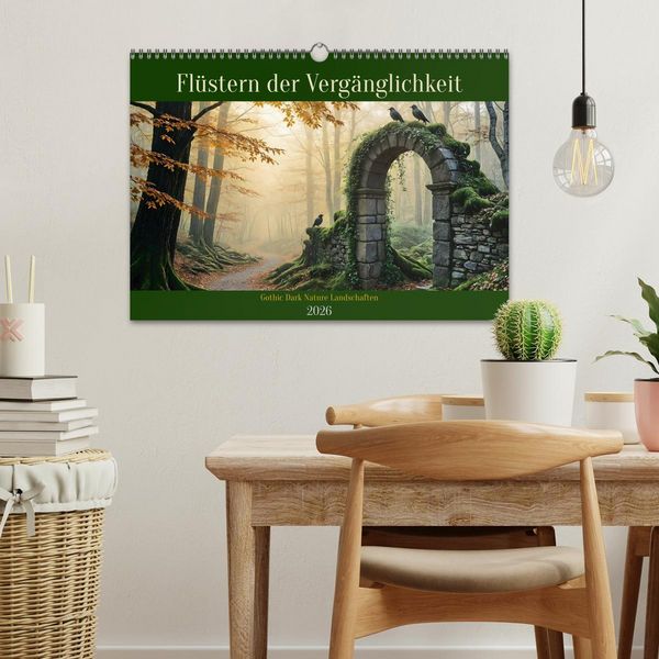 Produktbild: Fl&uuml;stern der Verg&auml;nglichkeit - Gothic Dark Nature Landschaften (Wandkalender 2026 DIN A3 quer), CALVENDO Monatskalender