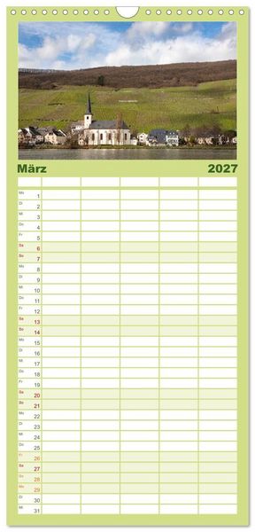 Produktbild: Familienplaner 2027 - Moselansichten mit 5 Spalten (Wandkalender, 21 x 45 cm) CALVENDO
