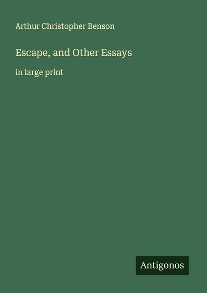 Produktbild: Escape, and Other Essays