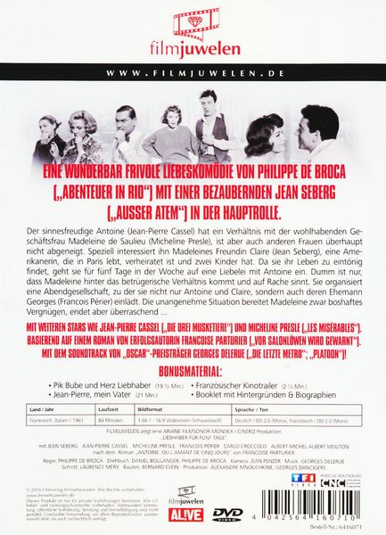 Produktbild: Liebhaber f&uuml;r f&uuml;nf Tage - filmjuwelen