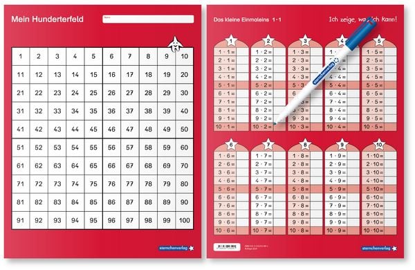 Mein Hunderterfeld und Das kleine Einmaleins mit Stift, Set von Katrin Langhans, Sternchenverlag, 978-3-939293-11-8