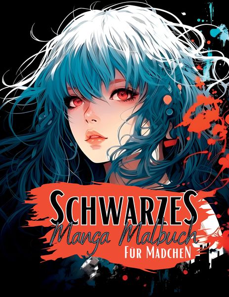 Produktbild: Schwarzes Manga Malbuch f&uuml;r M&auml;dchen.