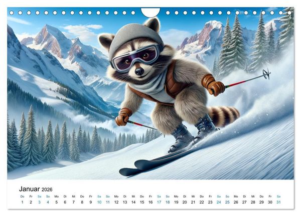 Produktbild: Lustige Waschb&auml;ren (Wandkalender 2026 DIN A4 quer), CALVENDO Monatskalender