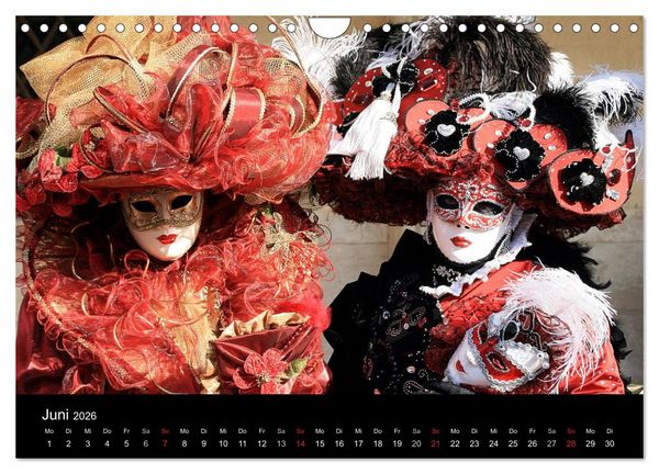 Produktbild: Venedig Maskenball (Wandkalender 2026 DIN A4 quer), CALVENDO Monatskalender