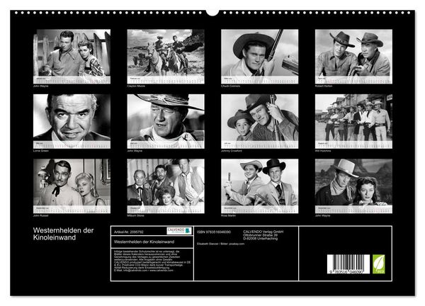 Produktbild: Westernhelden der Kinoleinwand (hochwertiger Premium Wandkalender 2026 DIN A2 quer), Kunstdruck in Hochglanz