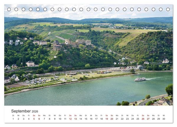 Produktbild: Burgen im Rheintal - Landschaft, Romantik, legend (Tischkalender 2026 DIN A5 quer), CALVENDO Monatskalender