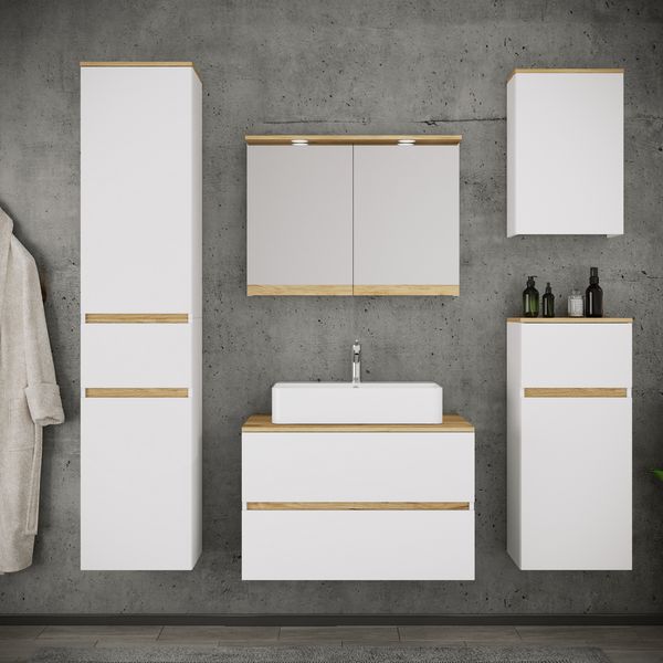 Produktbild: 4 tlg. Badm&ouml;bel-Set mit Waschbecken Cosila-A 80 cm