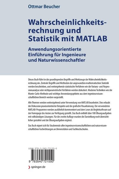 Produktbild: Wahrscheinlichkeitsrechnung und Statistik mit MATLAB