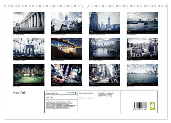 Produktbild: New York (Wandkalender 2026 DIN A3 quer), CALVENDO Monatskalender
