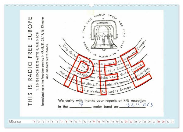 Produktbild: Rundfunk in Deutschland - Historische QSL-Karten (hochwertiger Premium Wandkalender 2026 DIN A2 quer), Kunstdruck in Hochglanz