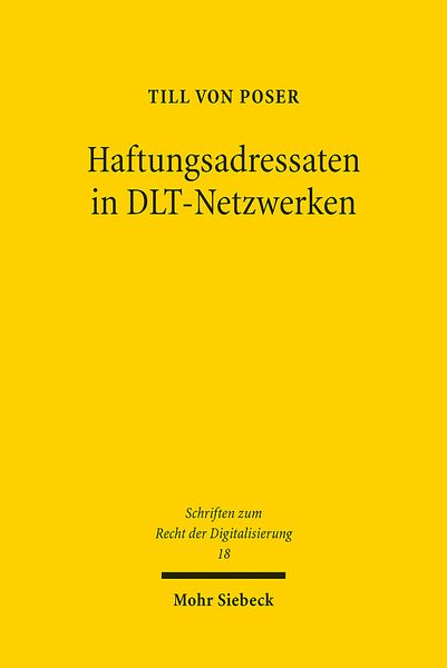 Produktbild: Poser, T: Haftungsadressaten in DLT-Netzwerken