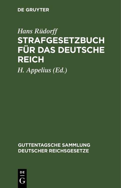 Produktbild: Strafgesetzbuch f&uuml;r das Deutsche Reich
