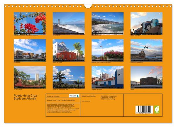 Produktbild: Puerto de la Cruz - Stadt am Atlantik (Wandkalender 2026 DIN A3 quer), CALVENDO Monatskalender