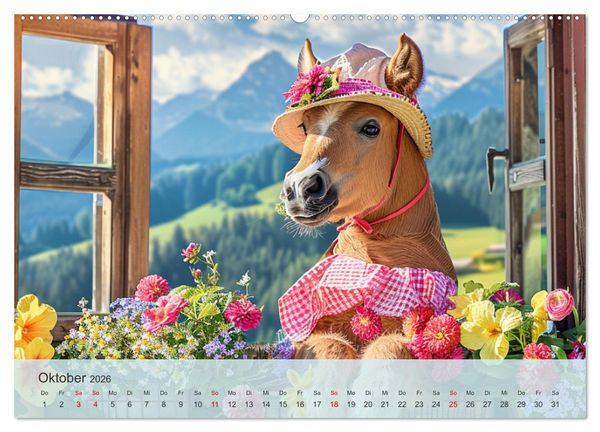 Produktbild: Fenstergucker auf der Alm. Lustige Tiere im Sommer auf dem Bergbauernhof (Wandkalender 2026 DIN A2 quer), CALVENDO Monatskalender