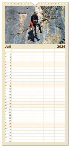 Produktbild: Familienplaner 2026 - Gipfelabenteuer - wenn der Berg ruft mit 5 Spalten (Wandkalender, 21 x 45 cm) CALVENDO
