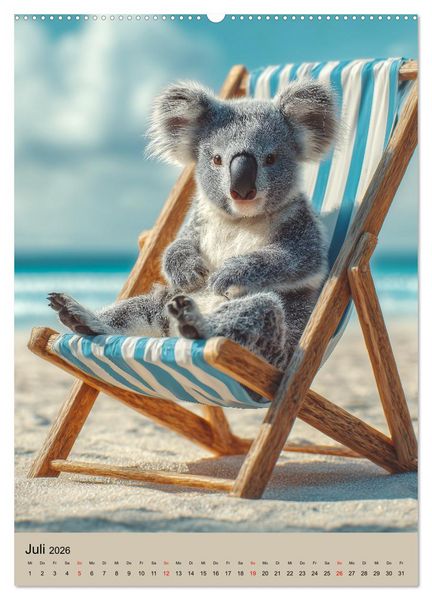 Produktbild: Workaholic - Mach mal Pause und chill wie ein Koala (hochwertiger Premium Wandkalender 2026 DIN A2 hoch), Kunstdruck in Hochglanz