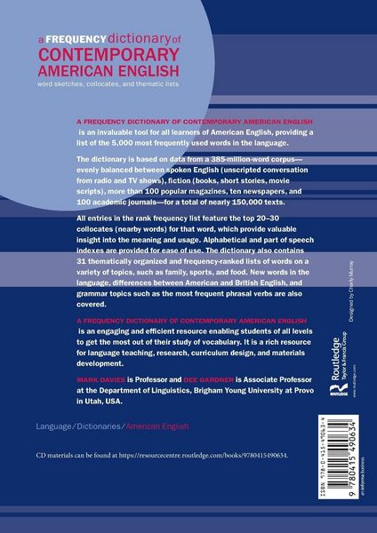 Produktbild: A Frequency Dictionary of Contemporary American English