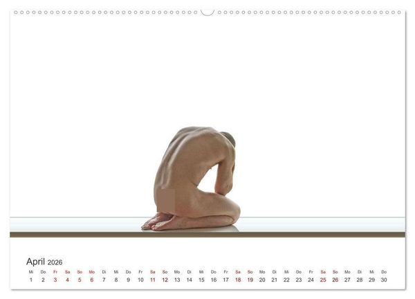 Produktbild: Form und Sinnlichkeit - minimalistische M&auml;nnerakte (Wandkalender 2026 DIN A2 quer), CALVENDO Monatskalender