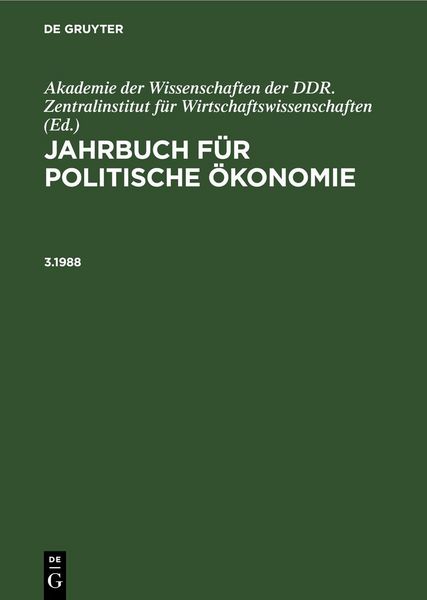 Produktbild: Jahrbuch f&uuml;r politische &Ouml;konomie. 3.1988