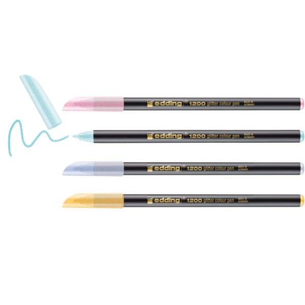 Produktbild: edding 1200 glitzer Fasermaler 4er Set pastell