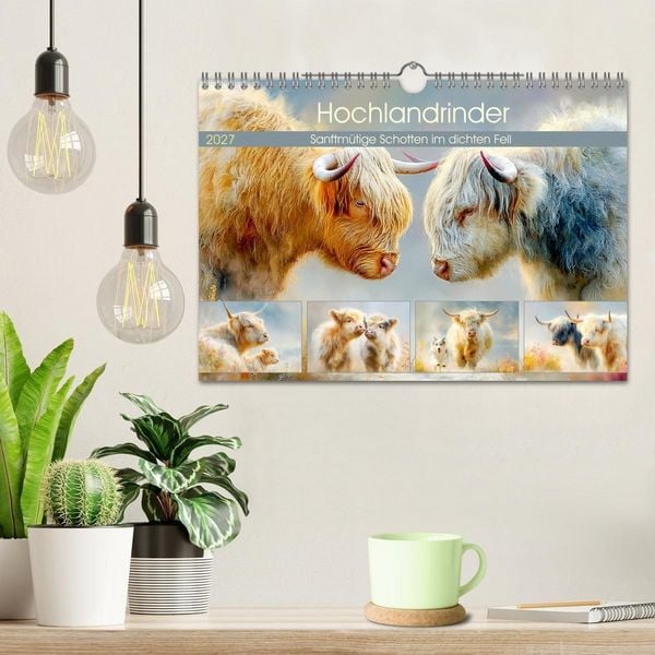 Produktbild: Hochlandrinder. Sanftm&uuml;tige Schotten im dichten Fell (Wandkalender 2027 DIN A4 quer), CALVENDO Monatskalender