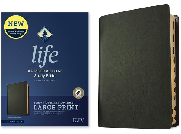 Produktbild: KJV Life Application Study Bible, Third Edition, Large Print (Genuine Leather, Black, Indexed, Red Letter)