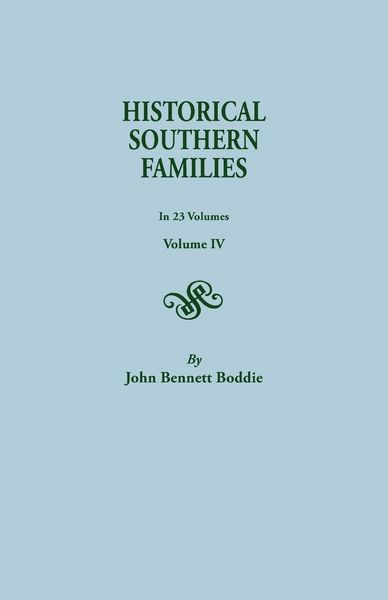 Produktbild: Historical Southern Families. in 23 Volumes. Volume IV