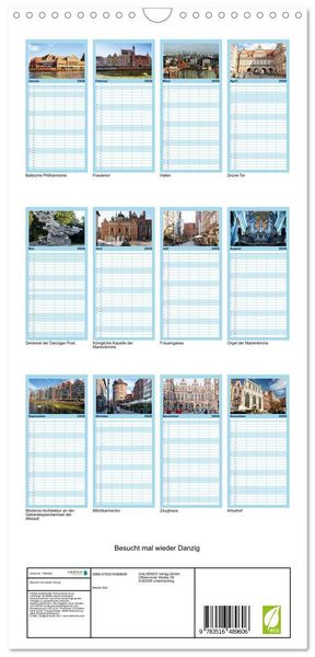 Produktbild: Familienplaner 2026 - Besucht mal wieder Danzig mit 5 Spalten (Wandkalender, 21 x 45 cm) CALVENDO