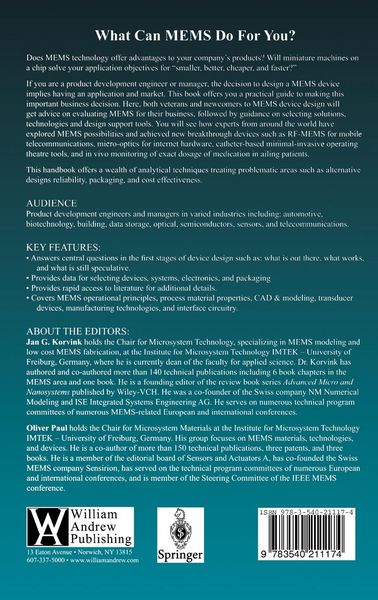 Produktbild: MEMS: A Practical Guide of Design, Analysis, and Applications